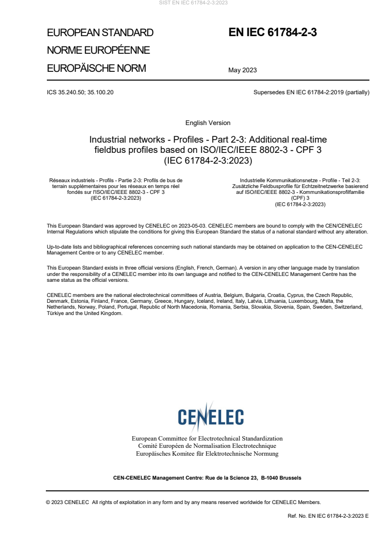 EN IEC 61784-2-3:2023 EN IEC 61784-2-3:2023 - BARVE - Page 3 preview