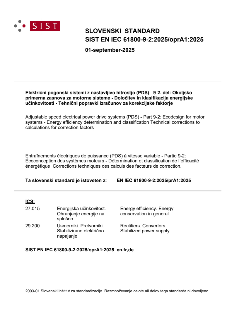 EN IEC 61800-9-2:2025/oprA1:2025