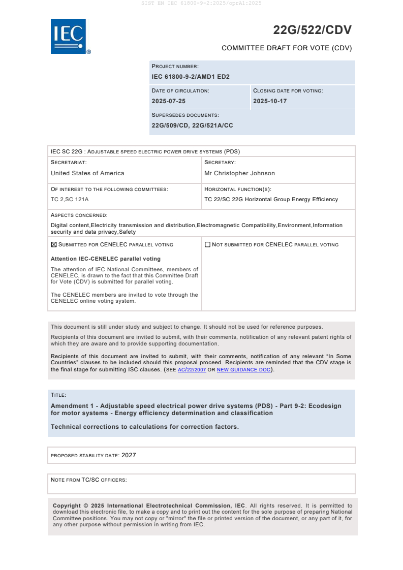 EN IEC 61800-9-2:2025/oprA1:2025