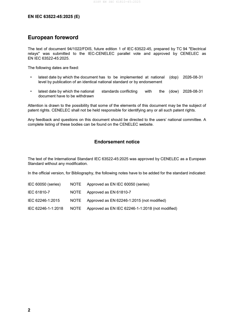 SIST EN IEC 61810-45:2025 SIST EN IEC 61810-45:2025 - Page 4 preview