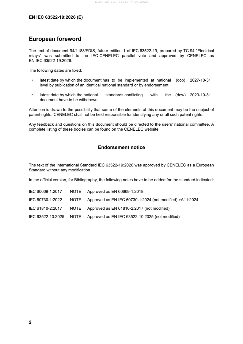 SIST EN IEC 61810-7-19:2026 SIST EN IEC 61810-7-19:2026 - Page 4 preview