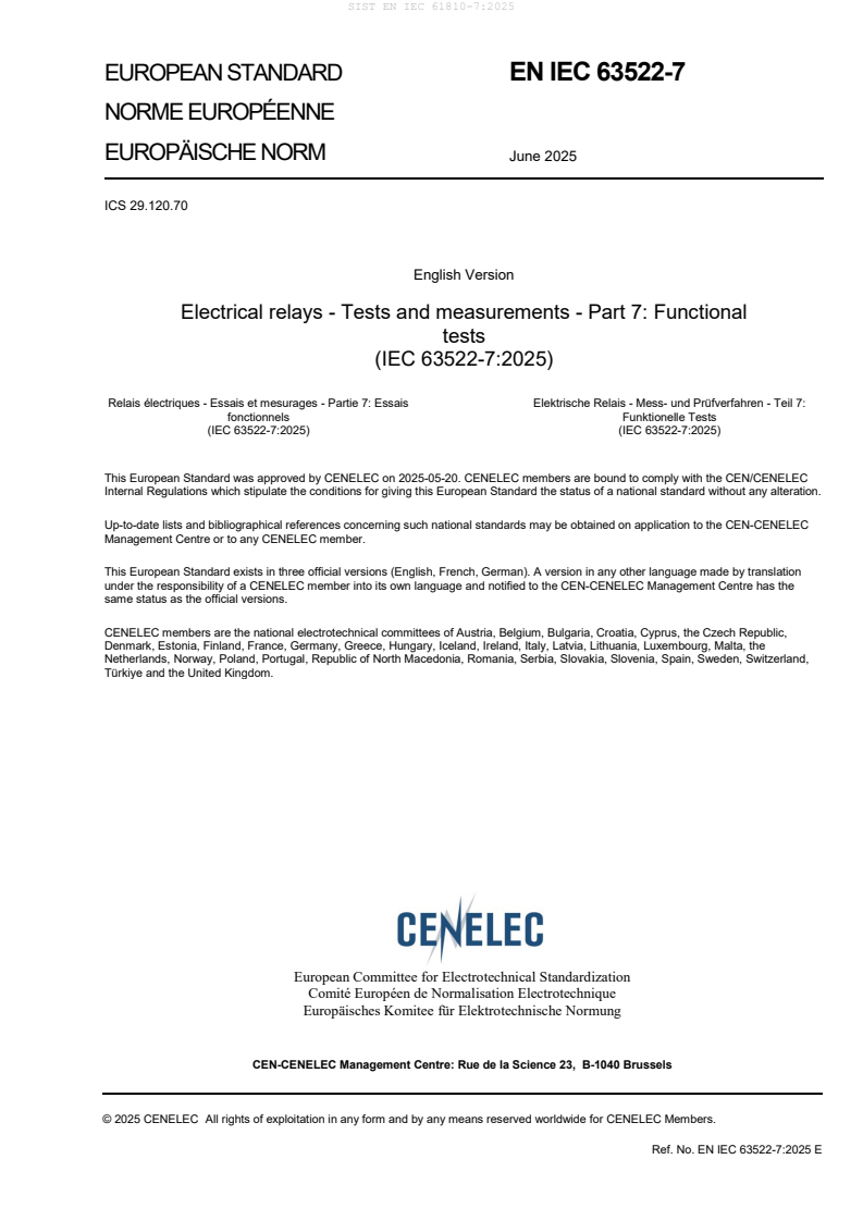 EN IEC 61810-7:2025
