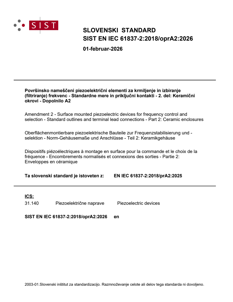 SIST EN IEC 61837-2:2018/oprA2:2026
