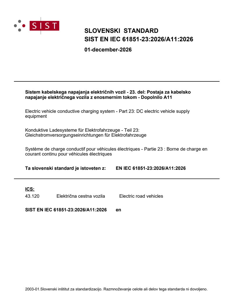 EN IEC 61851-23:2026/A11:2026 EN IEC 61851-23:2026/A11:2026 - Page 1 preview