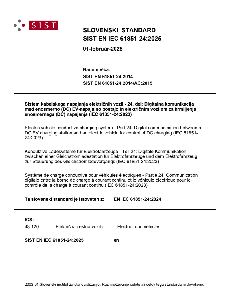 EN IEC 61851-24:2024 EN IEC 61851-24:2025 - BARVE - Page 1 preview