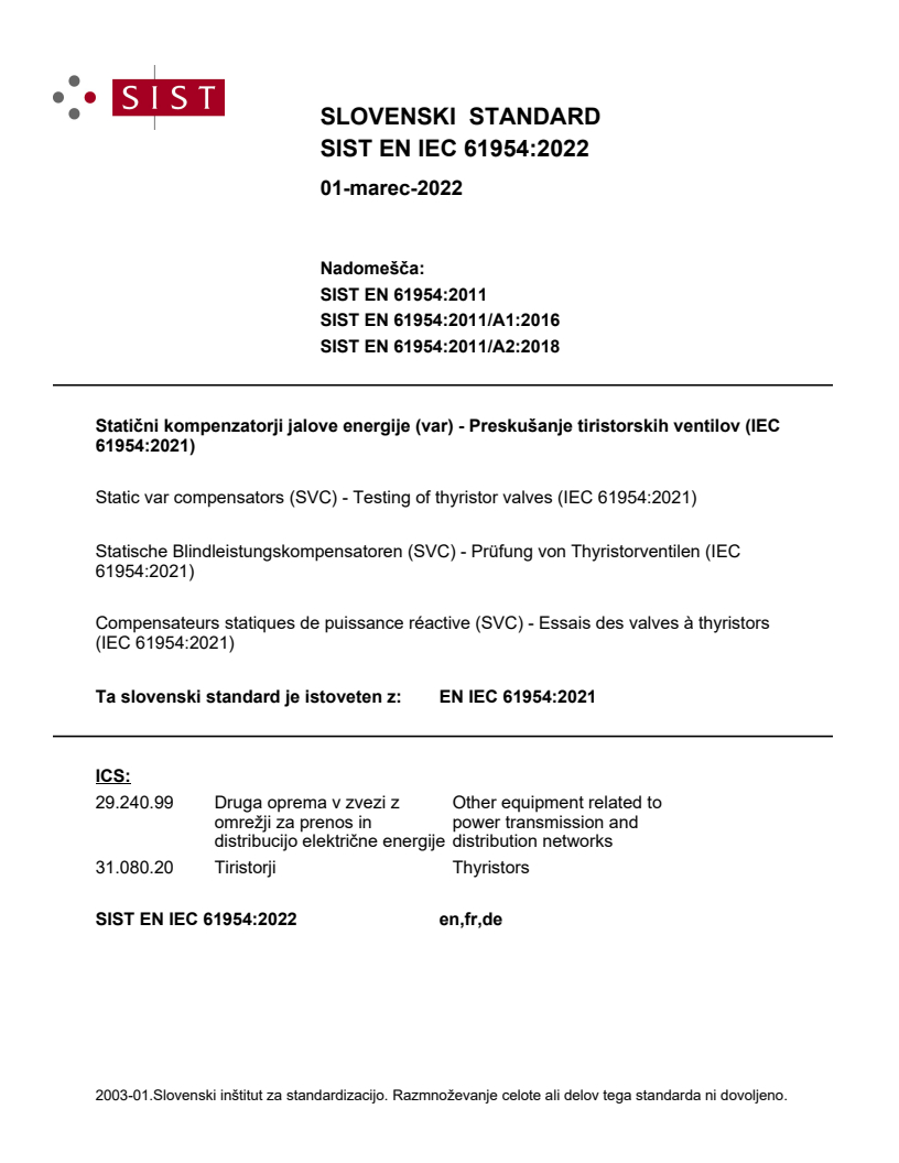 EN IEC 61954:2021 EN IEC 61954:2022 - Page 1 preview