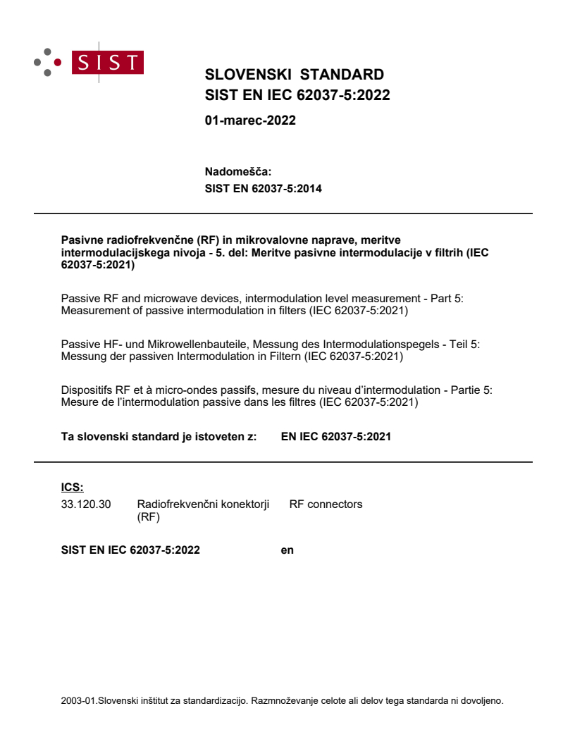 EN IEC 62037-5:2021 EN IEC 62037-5:2022 - Page 1 preview