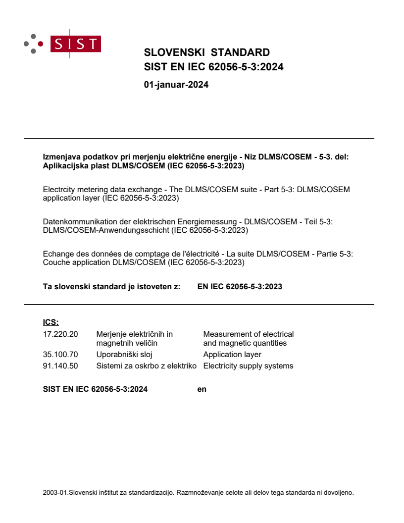 EN IEC 62056-5-3:2023 EN IEC 62056-5-3:2024 - BARVE - Page 1 preview