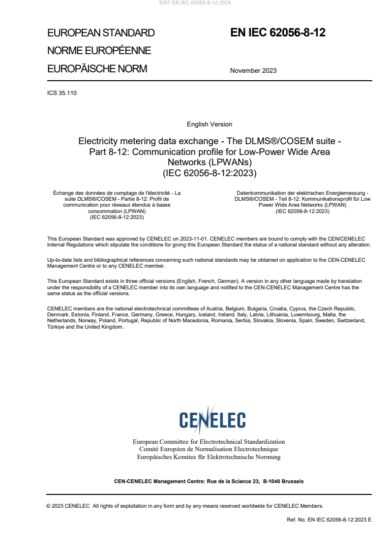 EN IEC 62056-8-12:2023 EN IEC 62056-8-12:2024 - BARVE - Page 3 preview