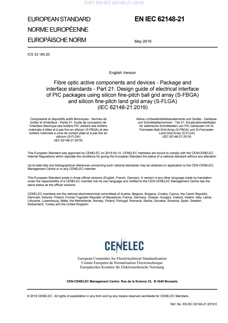 EN IEC 62148-21:2019 EN IEC 62148-21:2019 - Page 3 preview