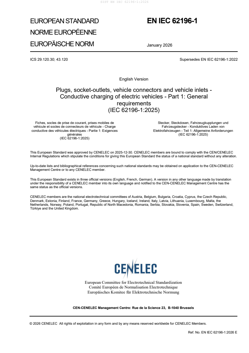 SIST EN IEC 62196-1:2026 SIST EN IEC 62196-1:2026 - BARVE - Page 3 preview