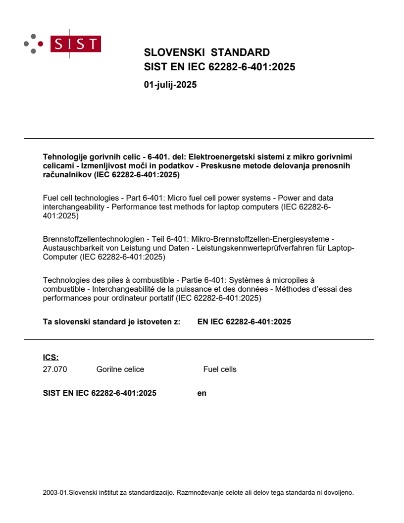 EN IEC 62282-6-401:2025 - BARVE