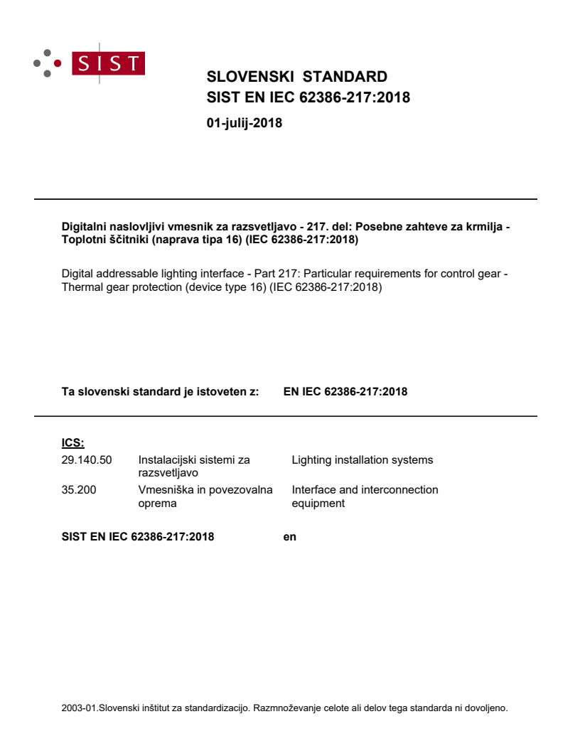 EN IEC 62386-217:2018 EN IEC 62386-217:2018 - BARVE - Page 1 preview