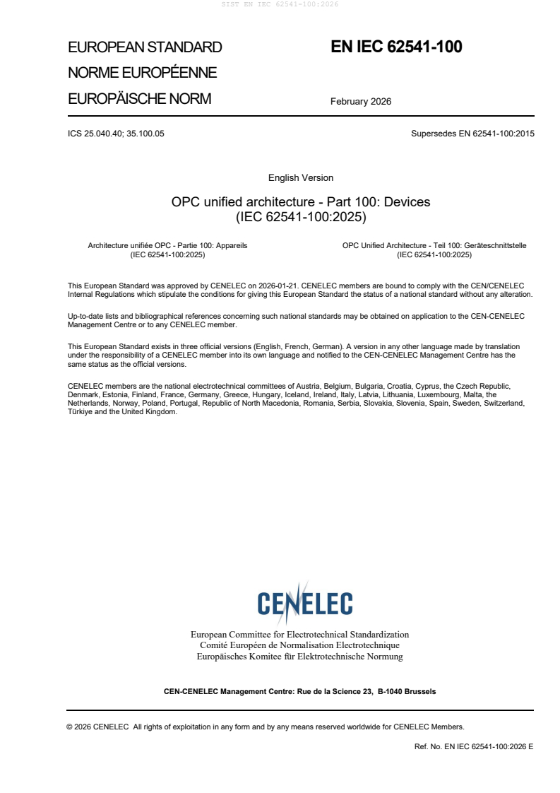 SIST EN IEC 62541-100:2026 SIST EN IEC 62541-100:2026 - BARVE - Page 3 preview