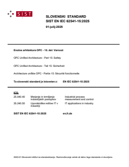 SIST EN IEC 62541-15:2025 - BARVE - Page 1 preview