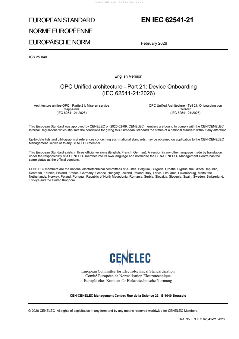 SIST EN IEC 62541-21:2026 SIST EN IEC 62541-21:2026 - BARVE - Page 3 preview