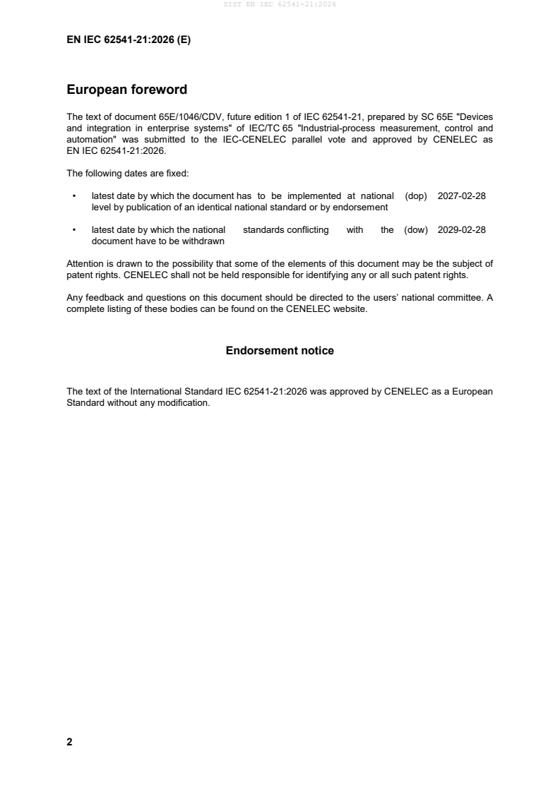 SIST EN IEC 62541-21:2026 SIST EN IEC 62541-21:2026 - BARVE - Page 4 preview
