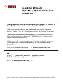 EN IEC 62841-2-22:2026/A11:2026 - Page 1 preview