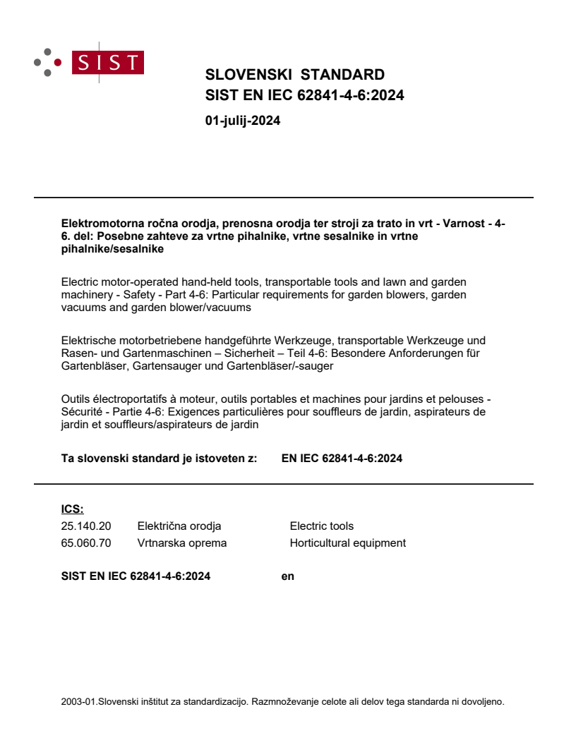 EN IEC 62841-4-6:2024 EN IEC 62841-4-6:2024 - Page 1 preview