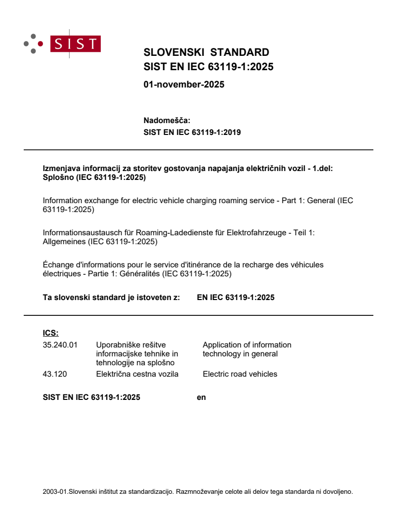 SIST EN IEC 63119-1:2025