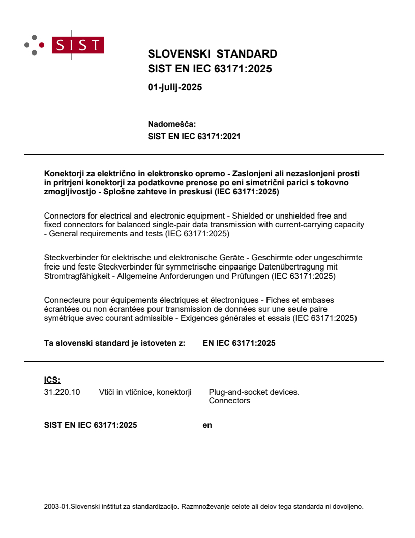 EN IEC 63171:2025