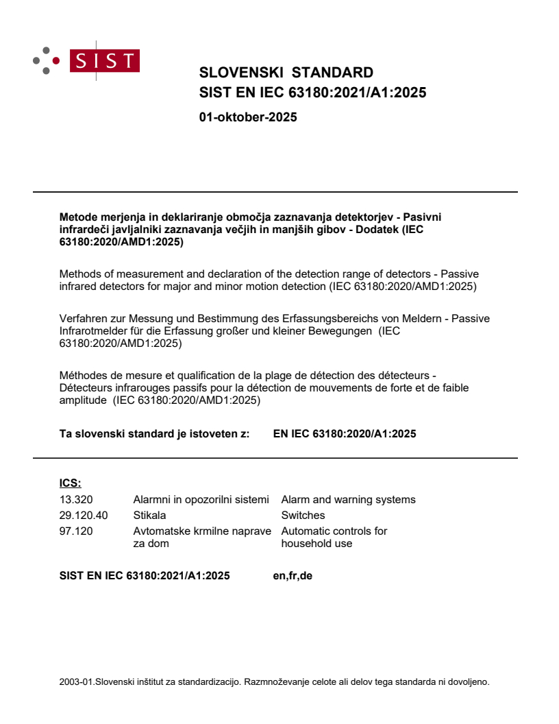 EN IEC 63180:2021/A1:2025 - BARVE