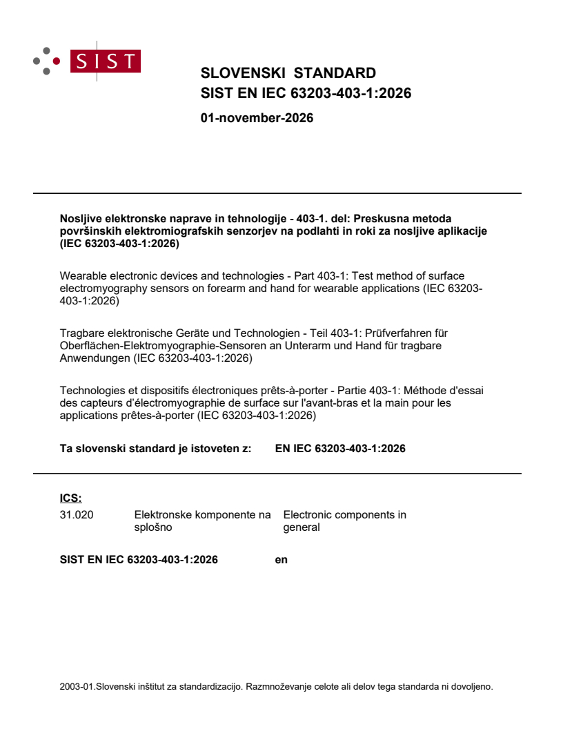 SIST EN IEC 63203-403-1:2026 SIST EN IEC 63203-403-1:2026 - BARVE - Page 1 preview
