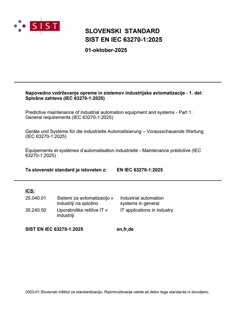 EN IEC 63270-1:2025 - BARVE
