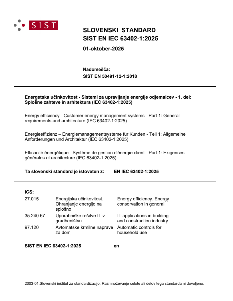 SIST EN IEC 63402-1:2025 - BARVE