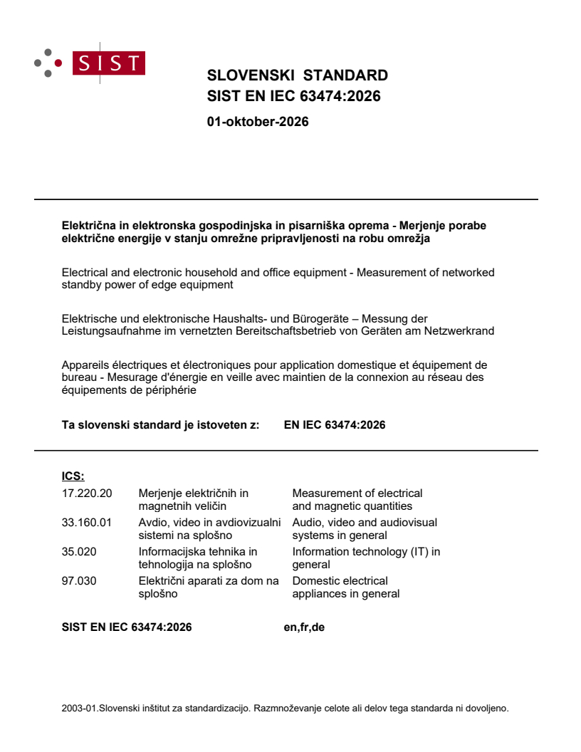 SIST EN IEC 63474:2026 SIST EN IEC 63474:2026 - BARVE - Page 1 preview