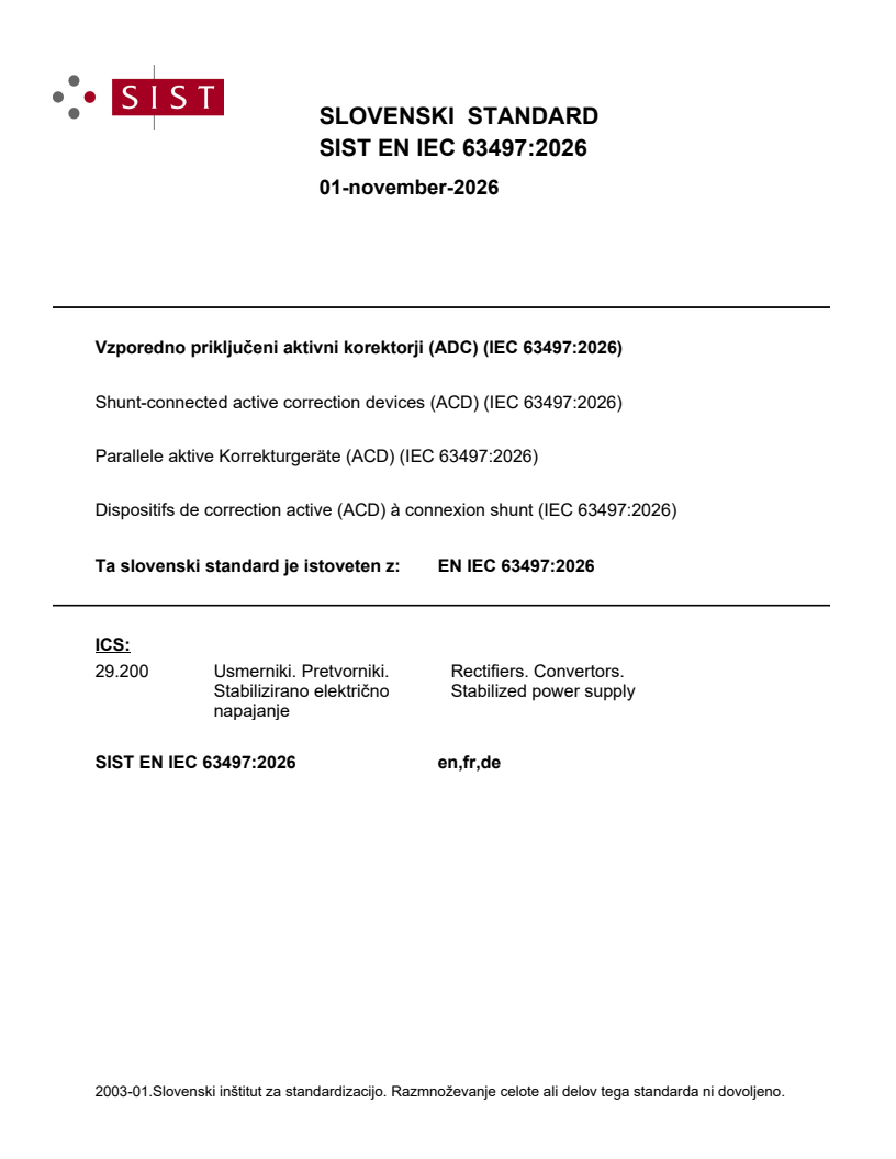 SIST EN IEC 63497:2026 SIST EN IEC 63497:2026 - BARVE - Page 1 preview