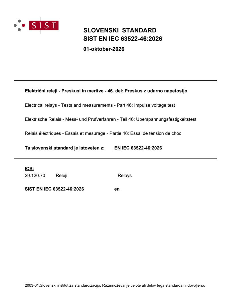 SIST EN IEC 63522-46:2026 SIST EN IEC 63522-46:2026 - BARVE - Page 1 preview