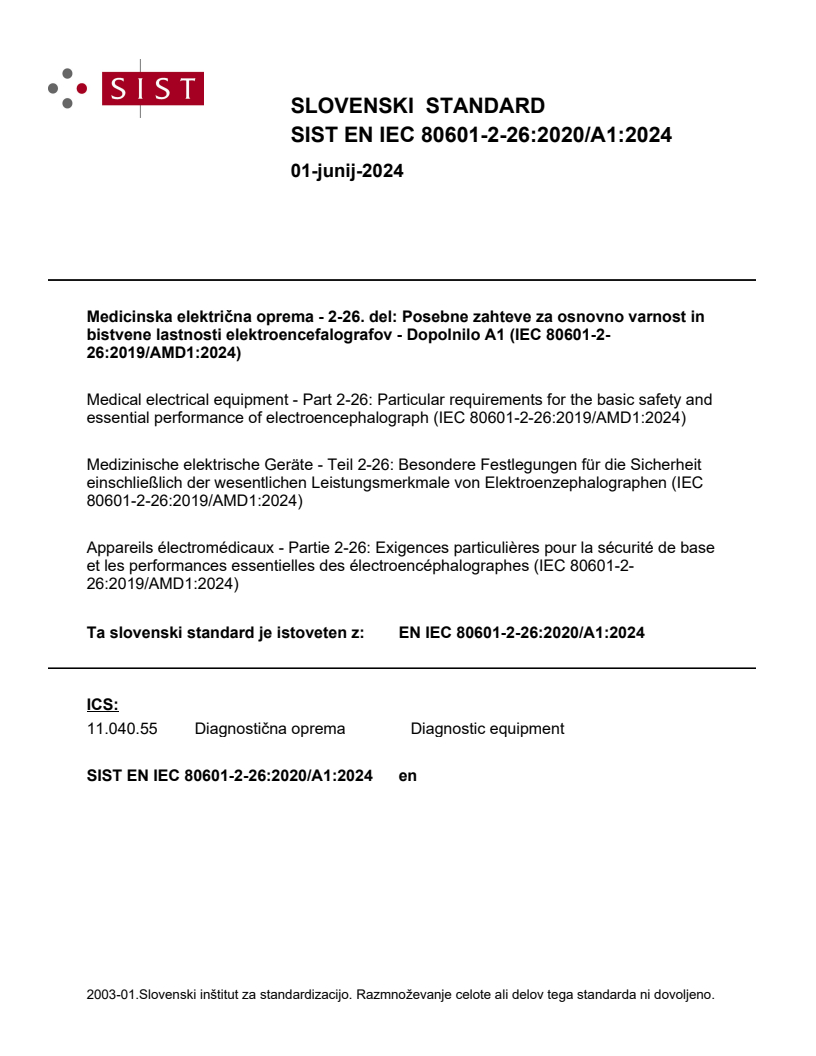 EN IEC 80601-2-26:2020/A1:2024 EN IEC 80601-2-26:2020/A1:2024 - Page 1 preview