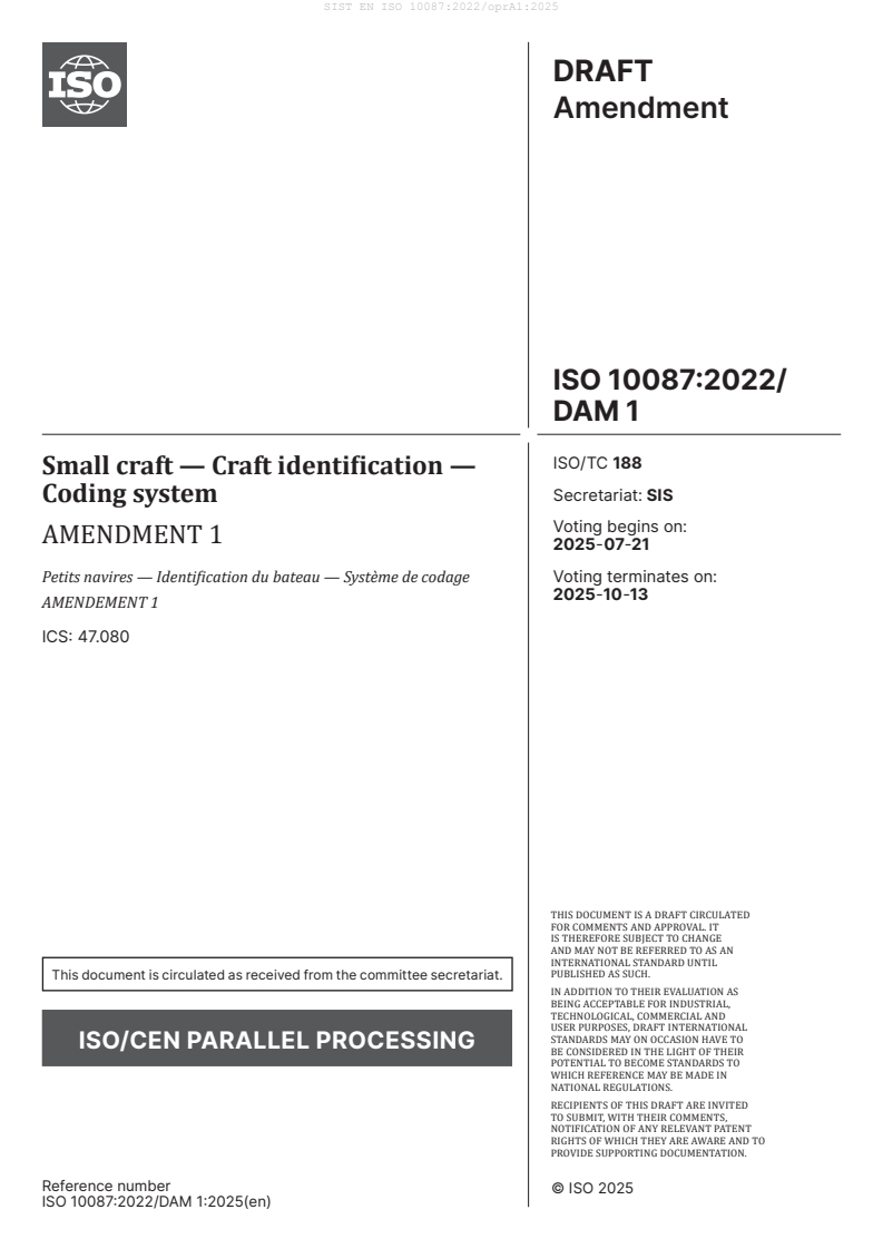 EN ISO 10087:2022/oprA1:2025