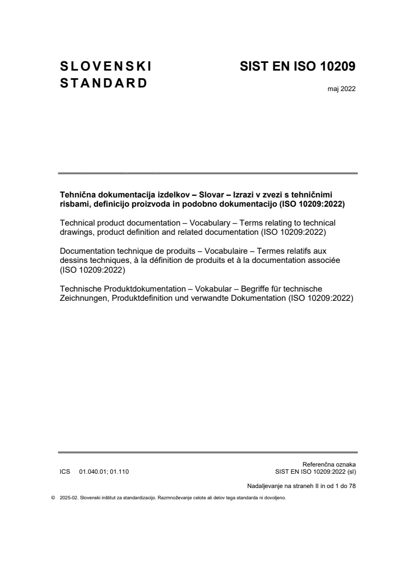 EN ISO 10209:2022 EN ISO 10209:2022 - Page 1 preview