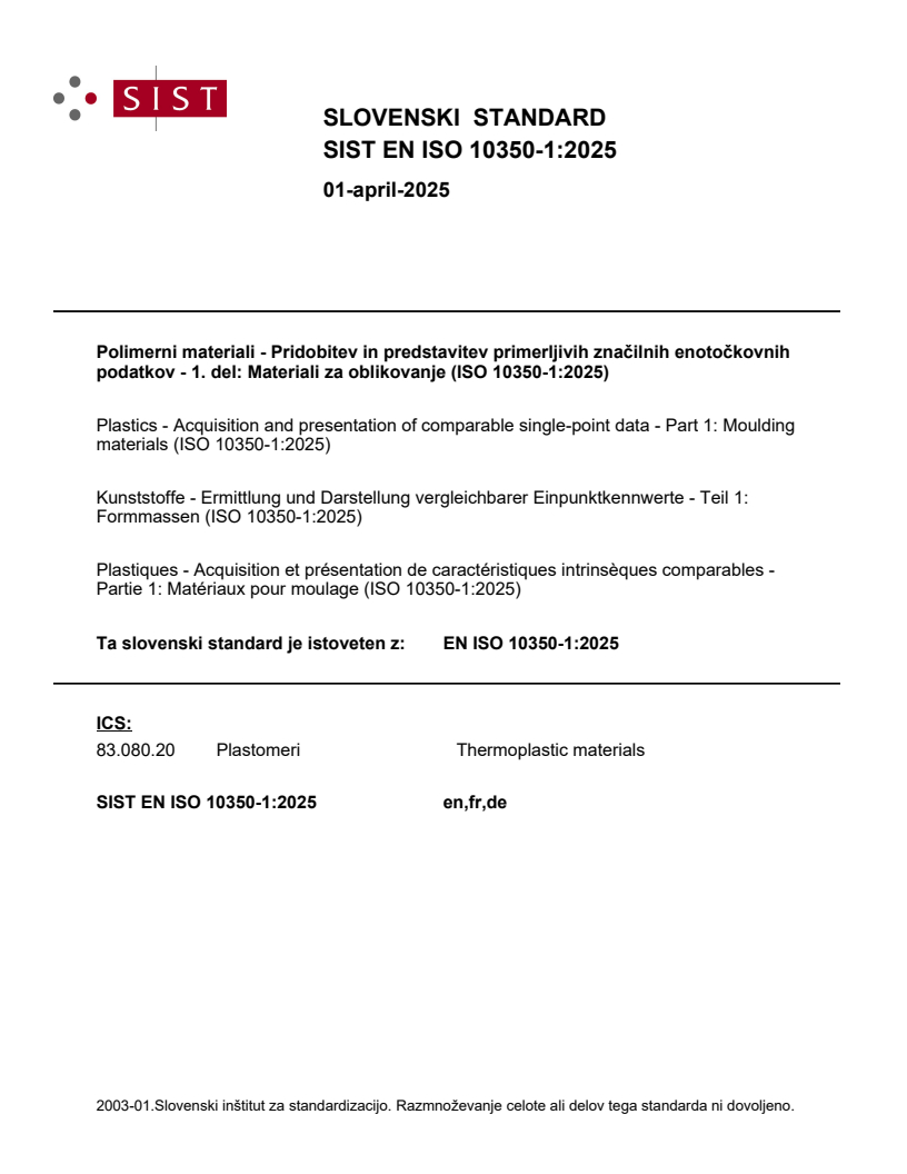 EN ISO 10350-1:2025 EN ISO 10350-1:2025 - Page 1 preview