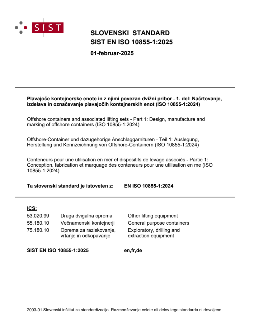 EN ISO 10855-1:2024 EN ISO 10855-1:2025 - Page 1 preview