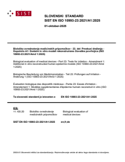 SIST EN ISO 10993-23:2021/A1:2025 SIST EN ISO 10993-23:2021/A1:2025 - Page 1 preview
