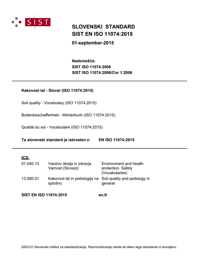 EN ISO 11074:2015 EN ISO 11074:2015 - Page 1 preview
