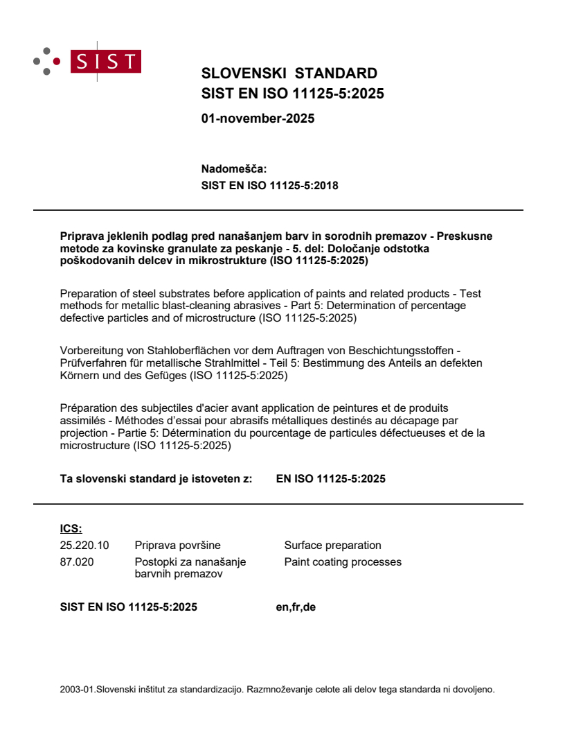 SIST EN ISO 11125-5:2025