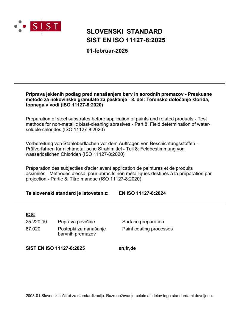 SIST EN ISO 11127-8:2025 SIST EN ISO 11127-8:2025 - Page 1 preview