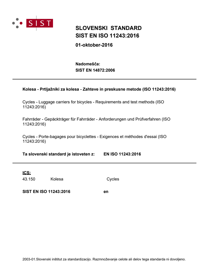 EN ISO 11243:2016 EN ISO 11243:2016 - Page 1 preview