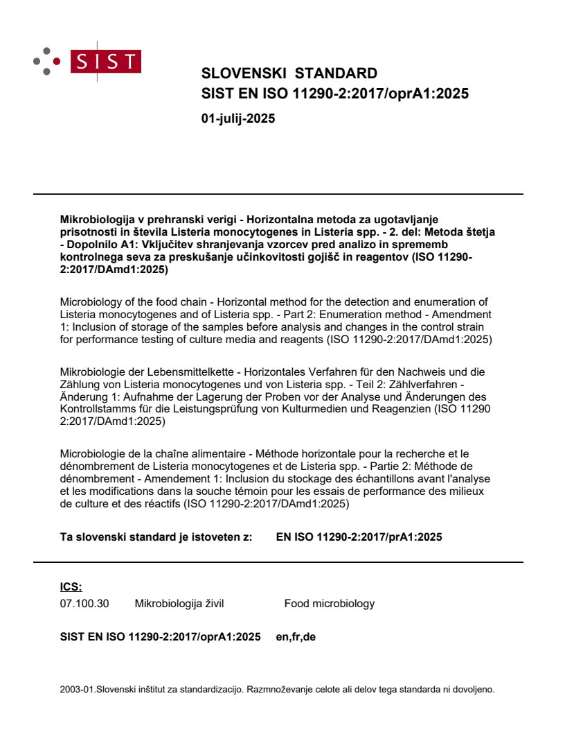 EN ISO 11290-2:2017/oprA1:2025