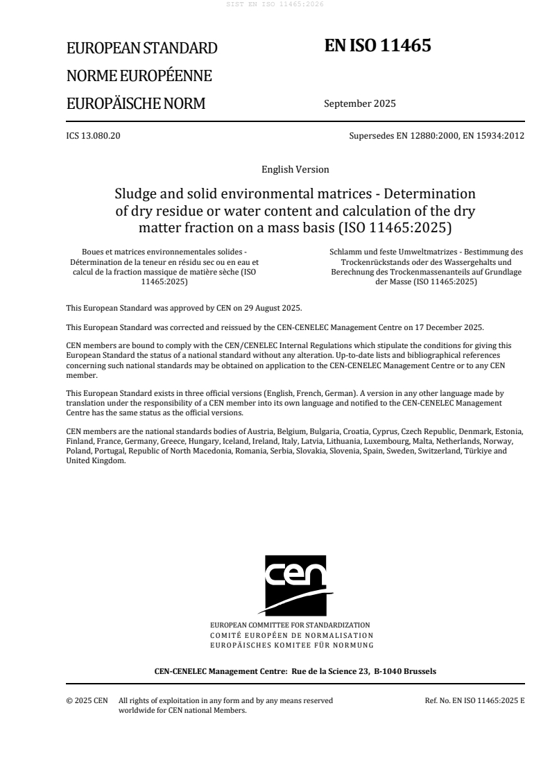 SIST EN ISO 11465:2026 SIST EN ISO 11465:2026 - Page 3 preview