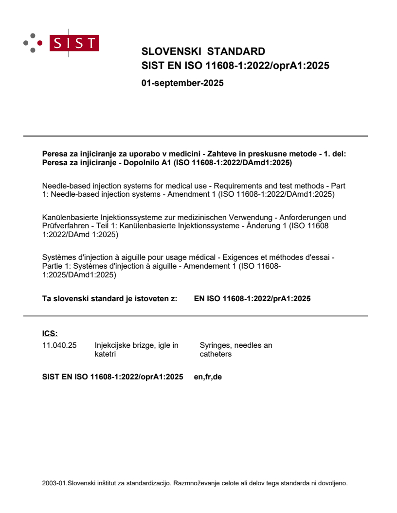 EN ISO 11608-1:2022/oprA1:2025