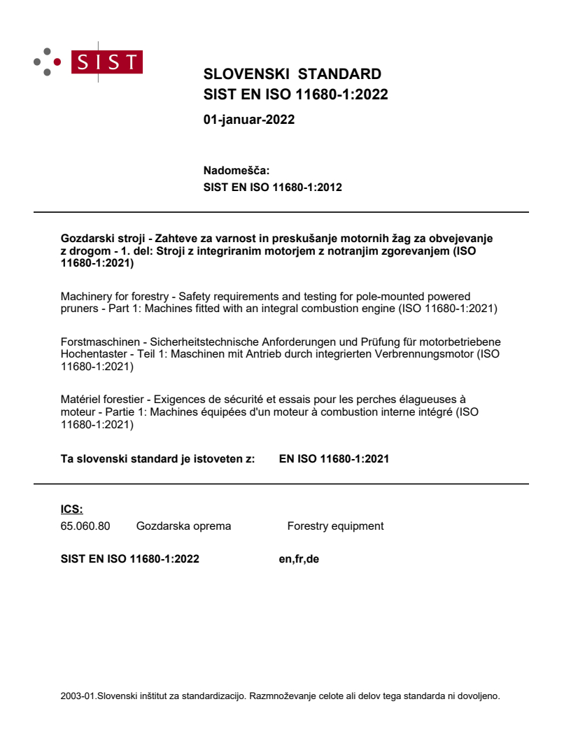 EN ISO 11680-1:2021 EN ISO 11680-1:2022 - Page 1 preview