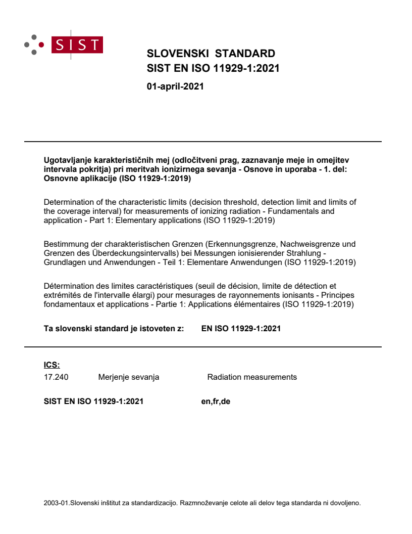 EN ISO 11929-1:2021 EN ISO 11929-1:2021 - Page 1 preview