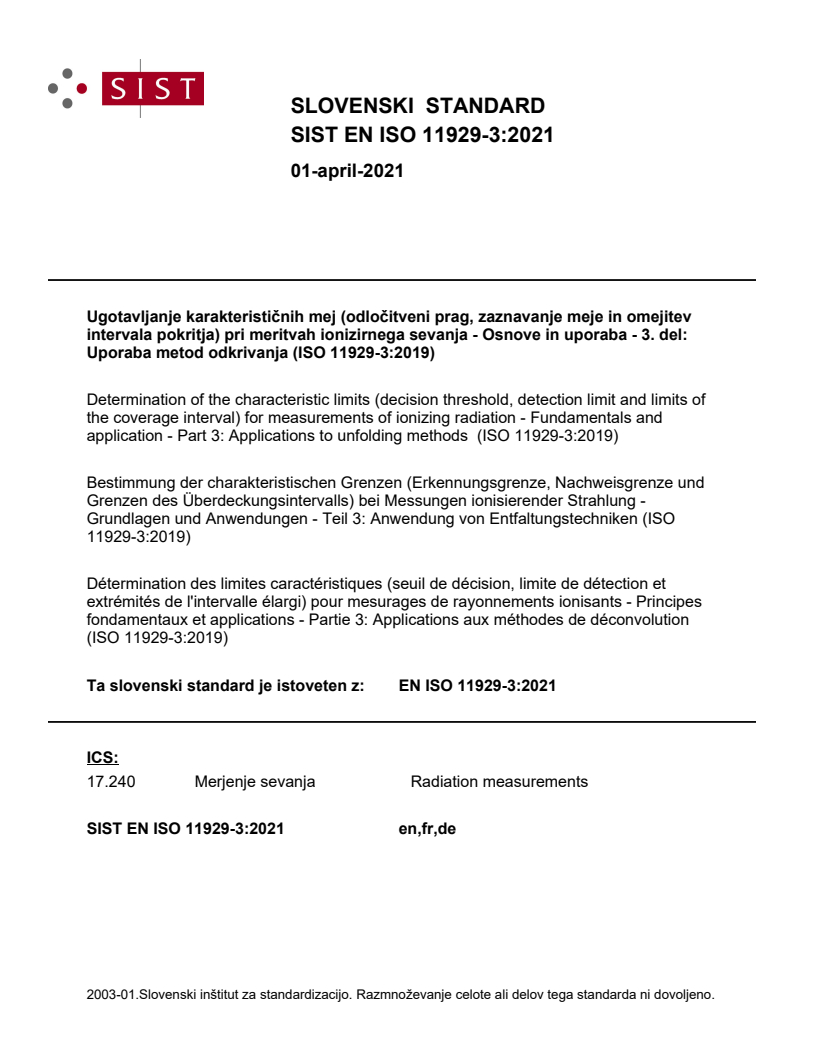 EN ISO 11929-3:2021 EN ISO 11929-3:2021 - Page 1 preview