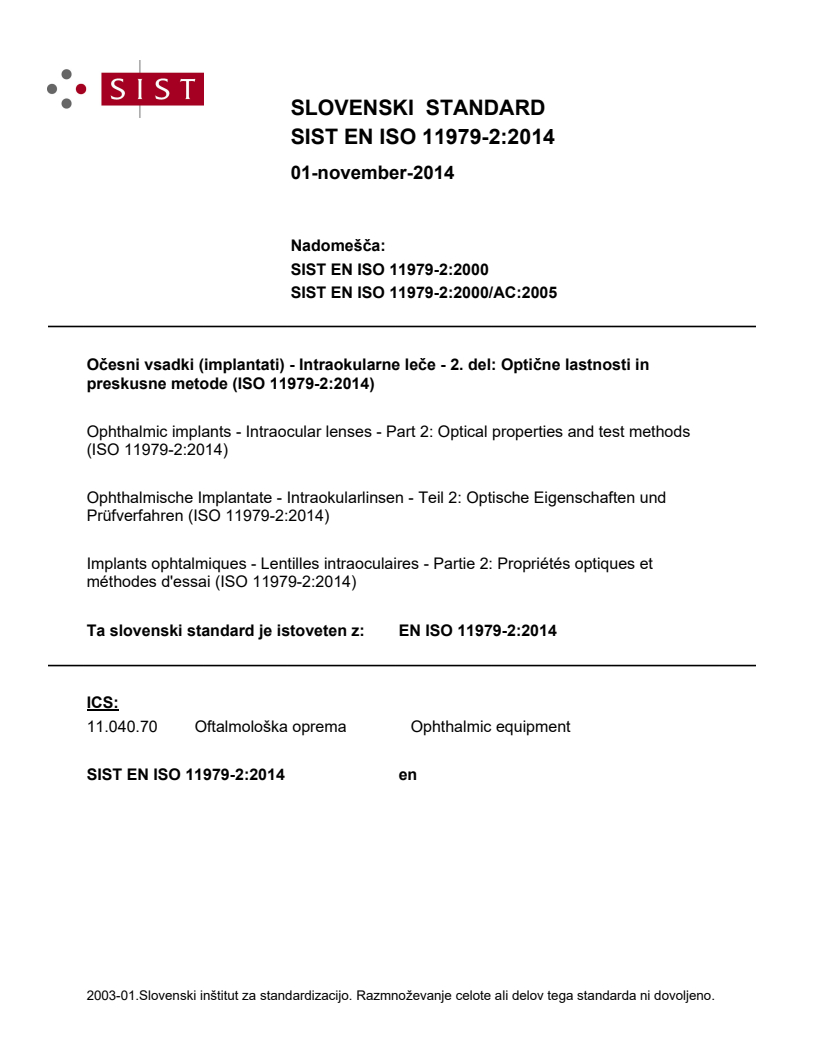 EN ISO 11979-2:2014 EN ISO 11979-2:2014 - Page 1 preview