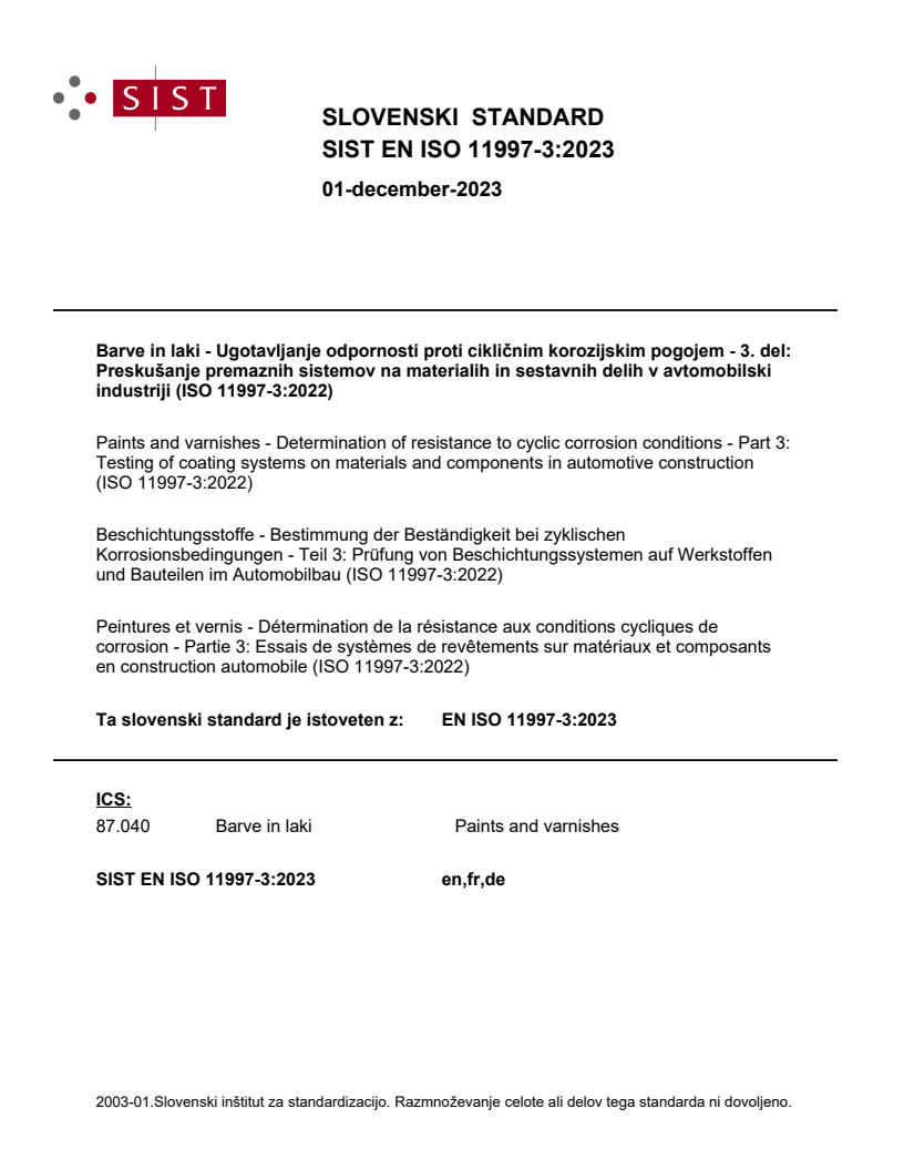 EN ISO 11997-3:2023 EN ISO 11997-3:2023 - Page 1 preview